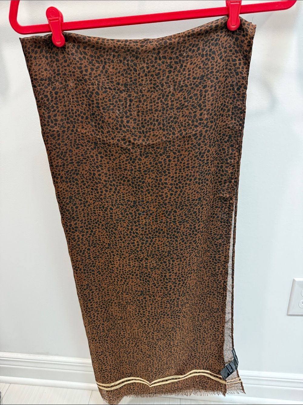 Brown Leopard Print Scarf - Picture 3 of 3